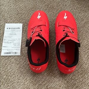 Peloton Bold Red Cycling Shoes w/ Peloton pedal cleats (Specialized brand)